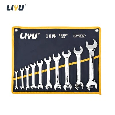 Veržliarakčių komplektas su dviem galais-atvirais{1}} galais, tuščias veržliarakčių veidrodinis poliruotas 10 dalių rinkinys